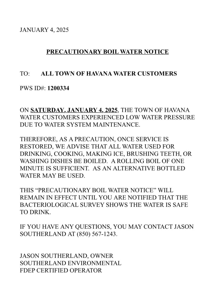 Water notice